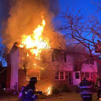 <p>A three-alarm fire destroyed a Franklin Square home.</p>