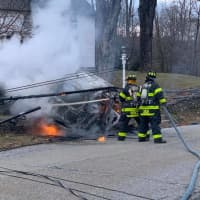 <p>First responders in Somers put out a vehicle fire.</p>