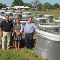<p>(From left) Michael Mocciae, Norwalk Recreation &amp; Parks Director, with Marcus Partners executives, Jennifer Rowe, Merritt 7 Tenant &amp; Property Services, and Lou DiMeglio, Merritt 7 Building Engineer.</p>