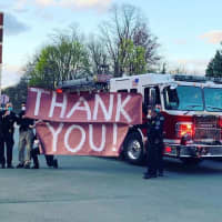 <p>Poughkeepsie first responders including police, fire, and others visited two Dutchess County hospitals to show their appreciation to the frontline workers.</p>
