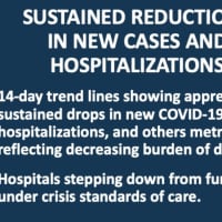 <p>No. 1: Sustained Reductions in New Cases and Hospitalizations</p>