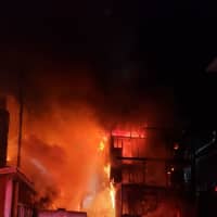 <p>Firefighters from three departments battled the blaze.</p>