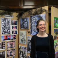 <p>Croton-Harmon High School student Anna Burholt displayed her work at the school’s AP Studio Art Show.</p>