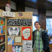 <p>Croton-Harmon High School student Trey Glickman displayed his work at the school’s AP Studio Art Show.</p>