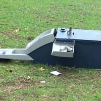 <p>This ATM was found discarded behind industrial/office buildings on Main Street South in Southbury early Wednesday.</p>