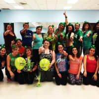 <p>A Zumba class with the Novoas in Lyndhurst donned festive apparel for the recent holiday.</p>
