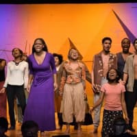 <p>The cast of &quot;Aida&quot; rehearses at Spring Valley High School last spring.</p>