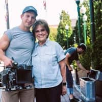 <p>Creative force behind Silvermine Productions Alex Morsanutto with his #1 fan.</p>