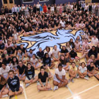 <p>The Kelly Gymnasium, part of the newly-expanded School of the Holy Child, as it looked filled with students and faculty on Thursday.</p>