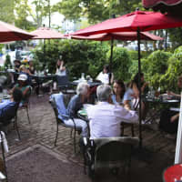 <p>Outdoor seating at the Art Cafe of Nyack</p>