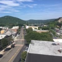 <p>The view northwest from the top of Suffern Building Works in Suffern.</p>
