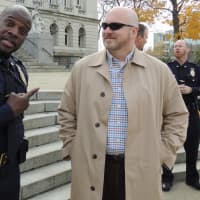 <p>Bergen Sheriff&#x27;s Officer Richard Hamilton and Corrections Officer Bill Wood</p>