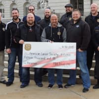 <p>Saudino joins officers from PBA Local 134</p>