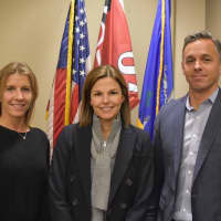 <p>New Canaan Public Schools Board of Education has new officers, from left, Jennifer Richardson, secretary; Katrina Parkhill, chair; and Brendan Hayes, vice chair.</p>