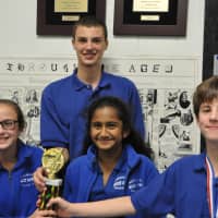 <p>Left to right: Middlesex Middle School eighth-graders Skyler Bennett, Jack Roberson, Shriya Desai and seventh-grader Alex DelVecchio</p>