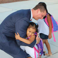 <p>Schools Superintendent Joseph Ricca greeted students.</p>