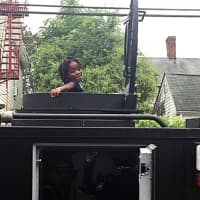 <p>Kids got an up-close look at police equipment at the Back to School BBQ.</p>