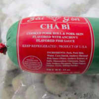 <p>15-oz., poly casing package, fully cooked “Sài gòn CHẢ BÌ, COOKED PORK ROLL &amp; PORK SKIN FLAVORED WITH ANCHOVY FLAVORED FISH SAUCE.” The product includes “KEEP REFRIGERATED” on the label.</p>