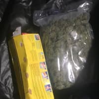 <p>A large bag of marijuana recovered at the scene</p>