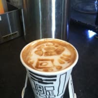 <p>May the froth be with you! An R2-D2 cappuccino at Bank Square Coffeehouse in Beacon.</p>