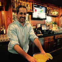 <p>Moderne Barn&#x27;s Dominick shows off his Mex-tini.</p>