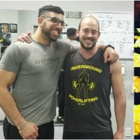 <p>Underground Fitness owner Moshe &quot;MB&quot; Klyman, left, with Teaneck athlete Gabe Gilbert. The pair opened Barbell Chef to help others reach their fitness goals.</p>