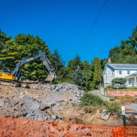 <p>A work site for Spectra Energy&#x27;s gas pipeline project in comes within yards of private homes near the Blue Mountain Reservation in Peekskill.</p>