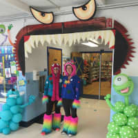 <p>Teachers dressed up as &quot;monsters&quot; for an assembly following a successful book drive at Carrie E. Tompkins Elementary School in Croton-on-Hudson, N.Y.</p>
