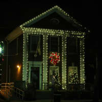 <p>Leonia Borough Hall is decked out for the holidays.</p>
