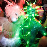 <p>Costumed entertainers really get the party glowing at Bottagra&#x27;s monthly brunch.</p>