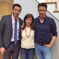 <p>Brittany Zachos of the Greenwich-based  Zachos Design Group with the Property Brothers.</p>