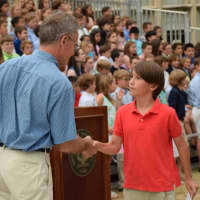 <p>Fifth-graders from Bronxville Elementary School participated in a moving-up ceremony last week.</p>