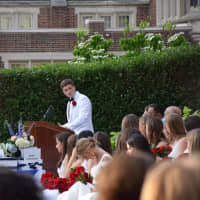 <p>Student Faculty Legislature President Griffin Garbarini reflected on the close-knit community of Bronxville and encouraged his classmates to make a difference in the world.</p>