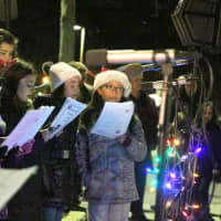 <p>The Columbus Elementary School Troubadors performing at the Town of Mount Pleasant&#x27;s tree-lighting ceremony on Friday.</p>