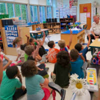 <p>Volunteer firefighters from the Croton-on-Hudson Fire Department visited every classroom at Carrie E. Tompkins Elementary School to share fire safety tips with students in advance of Fire Prevention Week, Oct. 4 to 10</p>