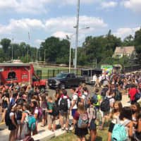 <p>Hungry Ridgewood High School students were greeted by a food truck at the end of the first day Wednesday.</p>