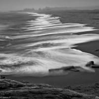 <p>At the Ground Glass exhibit at the Pound Ridge Library: &quot;Rainy Evening Beach,&quot; a mesmerizing view of Hammonasset State Park in Connecticut.</p>