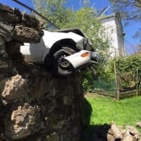 <p>No injuries were reported in the Saturday morning crash in Greenwich.</p>