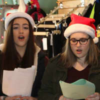 <p>Pleasantville High School&#x27;s Camerata singing Christmas carols at the annual holiday event.</p>