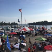 <p>Captain&#x27;s Cove Seaport, located on historic Black Rock Harbor in Bridgeport, has a large outdoor deck ideal for summer dining.</p>