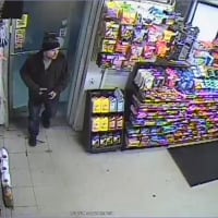 <p>Greenburgh police released this security camera photo of an armed robbery suspect entering a Shell station at 425 Dobbs Ferry Road about 10:45 p.m. Monday. The man fled with $200 cash.</p>