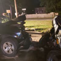 <p>Two people were hospitalized following a crash at a Long Island intersection.</p>