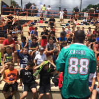 <p>Former Don Bosco star and Miami Dolphin wide receiver Leonte Carroo was a guest instructor at the Gridiron Youth Football Camp in Hasbrouck Heights</p>