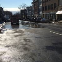 <p>A water main break has Greenwich Ave. down to just one lane on Tuesday.</p>