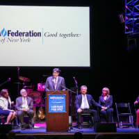 <p>Eric S. Goldstein, UJA-Federation chief executive officer introduces the evening’s honorees.</p>