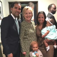 <p>Mount Vernon Mayor Richard Thomas&#x27; family with presidential hopeful Hillary Clinton at Grace Baptist Church last year.</p>