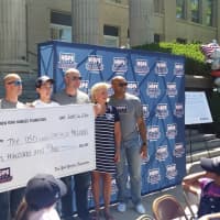 <p>The New York Yankees presented New Rochelle native Jake Gallin with a check on Monday as part of &quot;Hope Week.&quot;</p>