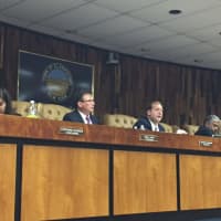 <p>The Clarkstown Town Board during the Aug. 9 meeting.</p>