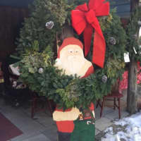 <p>&quot;Santa&quot; stands watch at the Cockburn Family Farm in Garrison. A living, breathing version of the Jolly Old Elf visits the plantation on Saturdays to hand out candy canes to the kiddies.</p>