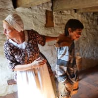 <p>Seventh-grader from Valhalla Middle School learns about Colonial Life during visit to Philipsburg Manor.</p>